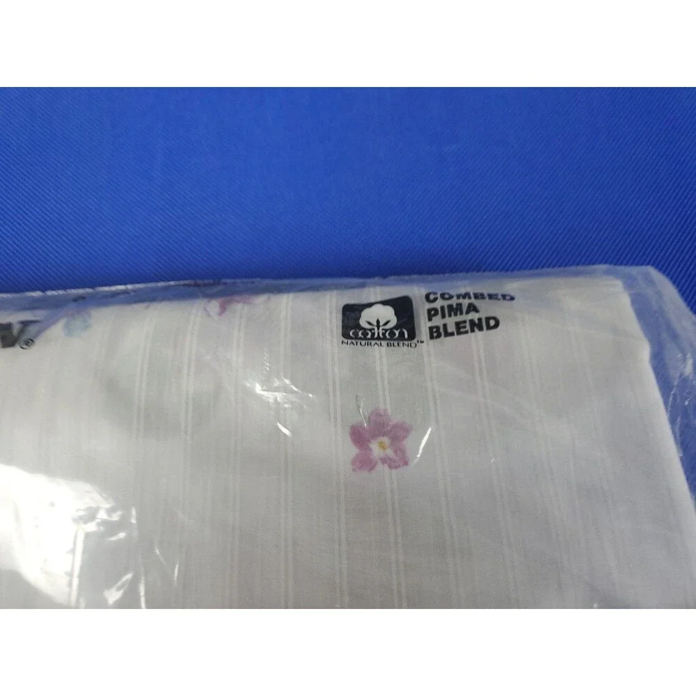 Vtg Cannon Monticello Full & Flat Sheet 200 Thread Count NOS Flowers Purple USA